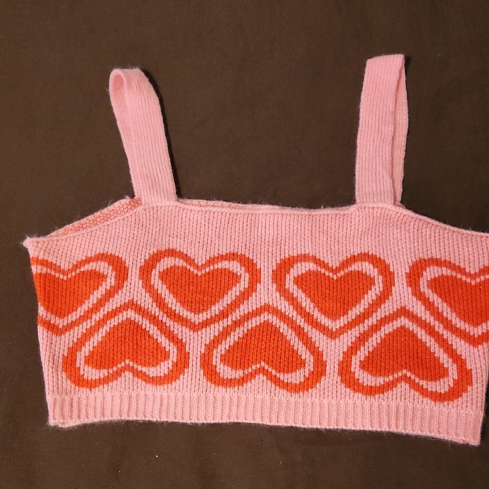 Sugar Thrillz Pink and Red Knit Top